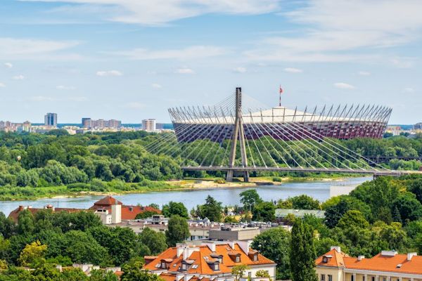 Warszawa - widok na Wisłę i Stadion Narodowy